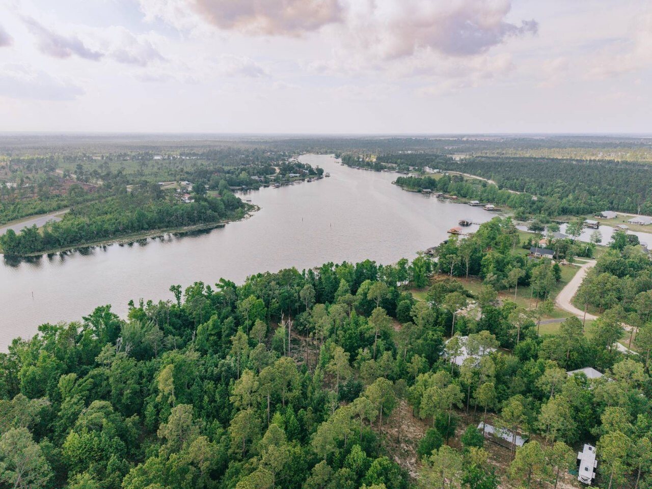 Aerial view of Harvel Hideaway near Lake Seminole